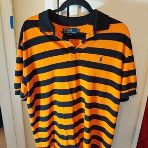 Polo by Ralph Lauren Men's Striped Polo Shirt - Orange and Black